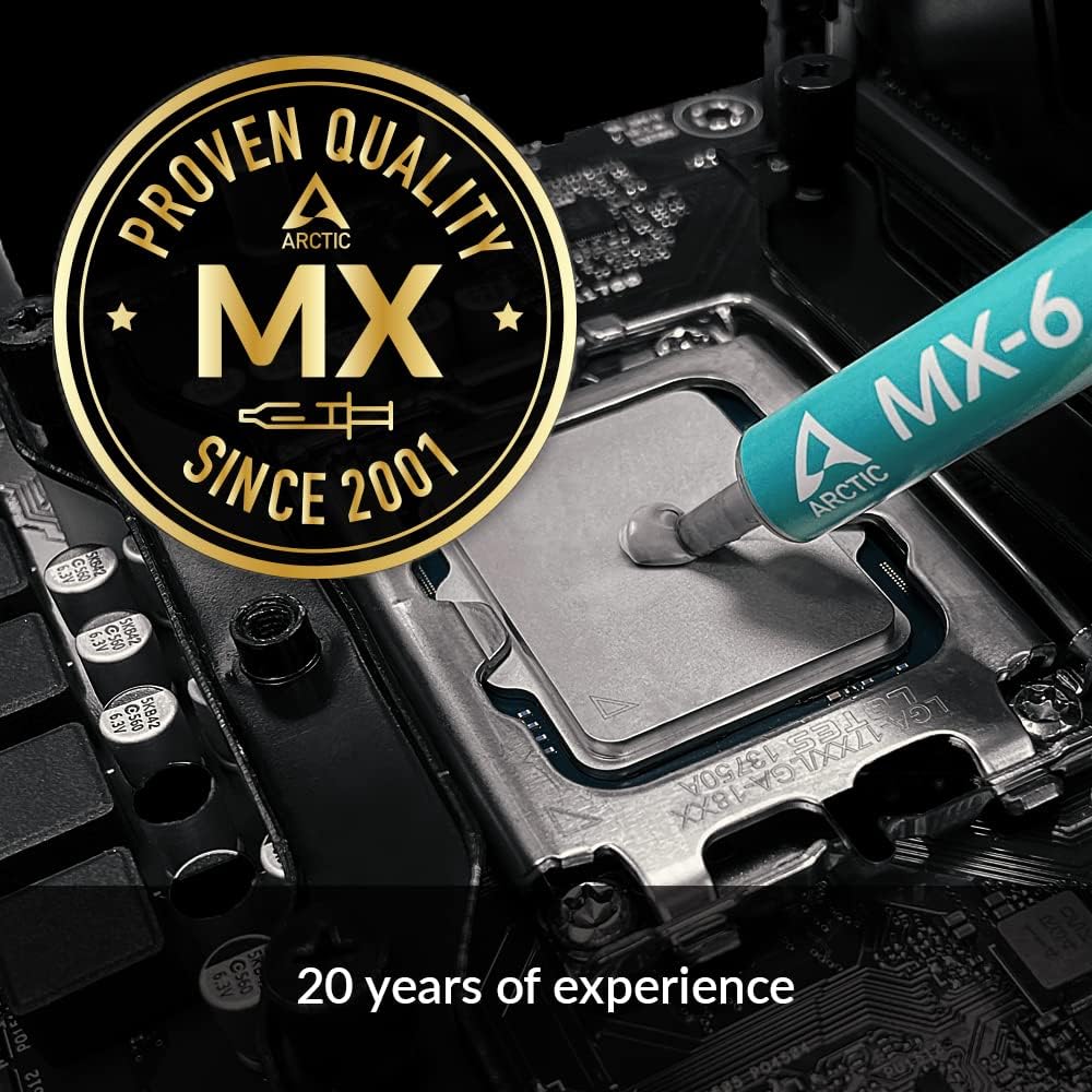 ARCTIC MX-6 (4 g) – High-Performance, Non-Conductive Thermal Paste for CPU, GPU, Consoles & Laptops with Long-Lasting Thermal Conductivity.