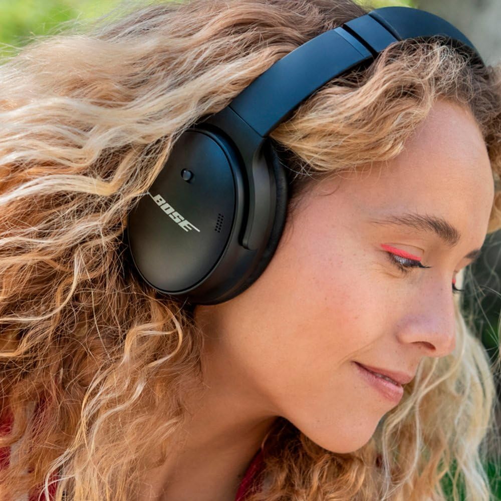 Bose QuietComfort 45 Wireless Noise-Cancelling Headphones – Triple Black, Bluetooth, Renewed.