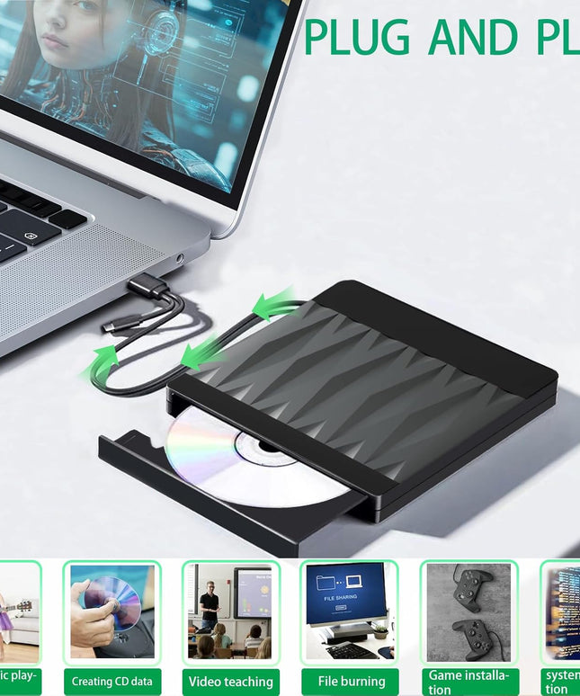 External CD/DVD Drive for Laptop USB 3.0