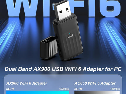 2 in 1 USB Bluetooth Adapter for PC, AX900 2.4G/5G