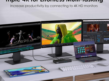 WAVLINK DisplayLink Docking Station Triple Monitor 4K@60Hz for 3 Monitors