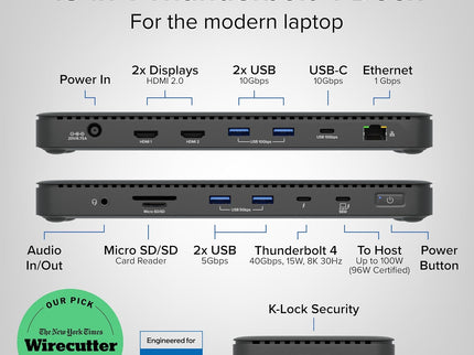 Plugable Thunderbolt 4 Dock with 100W Charging