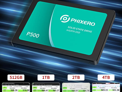 PHIXERO SSD 1TB 3D NAND TLC & SLC Cache SATA Ⅲ 2.5 inch Interne Solid State Drive for Laptop/Desktop PC/Mini PC - P500