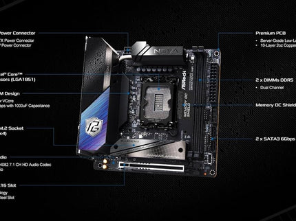 ASRock Intel Core Ultra Z890 LGA1851 RL-ILM Mini ITX Motherboard
