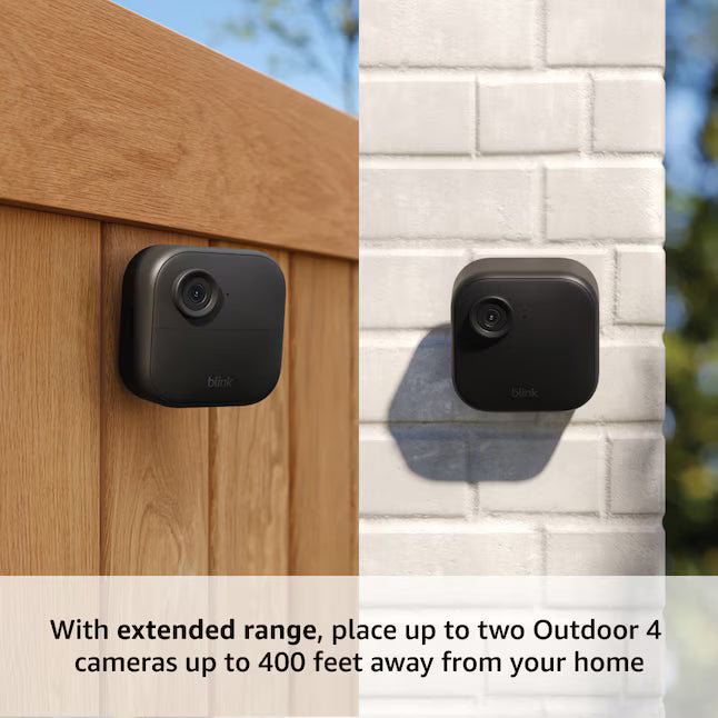 Blink Outdoor 4 XR - Wireless security camera with extended range, go up to 400 feet from your home, Sync Module XR included - 2 camera system