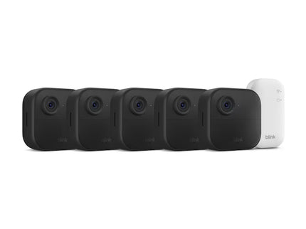Blink Outdoor 4 - Wireless smart security camera, two-year battery life, 1080p HD day and infrared night live view, two-way talk, Sync Module Core included - 5 camera system