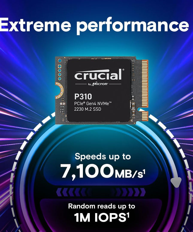 Crucial P310 1TB PCIe Gen4 2230 NVMe M.2 SSD