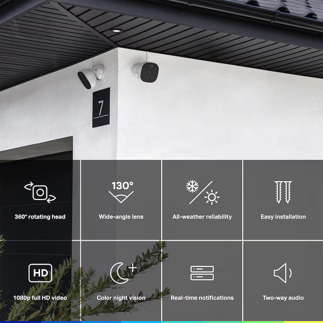 Chamberlain myQ Smart Secure Outdoor 1-Channel 1-Camera 1080P Plug-in Mounted No Internal Memory Internet Cloud-based Security Camera System