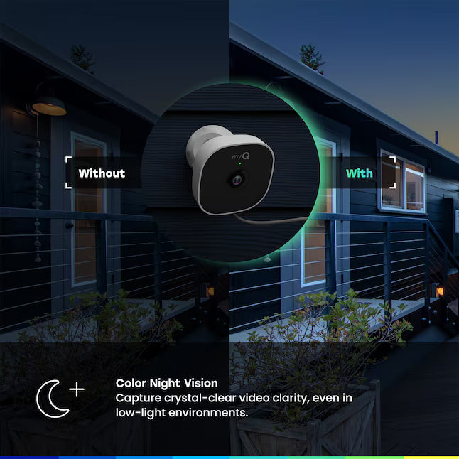 Chamberlain myQ Smart Secure Outdoor 1-Channel 1-Camera 1080P Plug-in Mounted No Internal Memory Internet Cloud-based Security Camera System