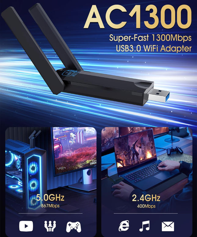 Wireless USB 3.0 WiFi Adapter for Desktop PC