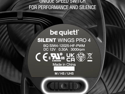 be quiet! Silent Wings Pro 4 120mm PWM 3000 RPM Low Noise Cooling Fan – 4-Pin (BL098)