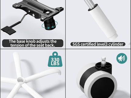 Ergonomic Office Chair – Mesh, High Back, Wheels – Grey