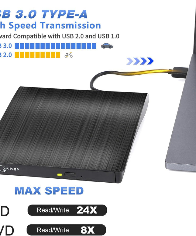 Gotega External DVD Drive, USB 3.0
