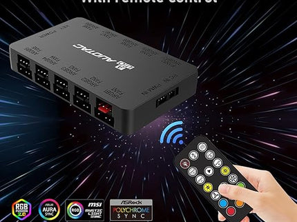 ARGB/PWM Fan Hub with RF Remote