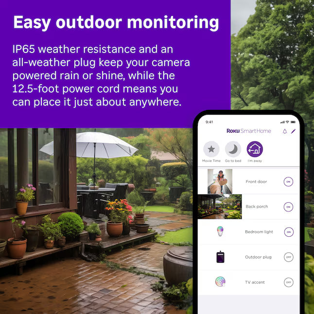 Roku OUTDOOR CAMERA PLUGIN WHITE
