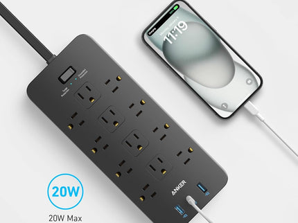 Anker Surge Protector Flat Plug Power Strip(2100J)