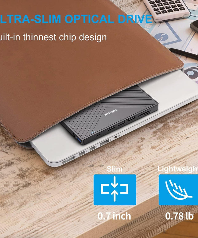 External CD DVD Drive, Ultra Slim CD Burner USB 3.0