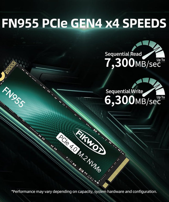FN955 2TB NVMe SSD M.2 2280 PCIe Gen4x4, Up to 7300MB