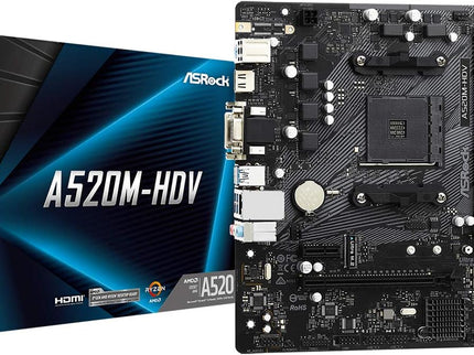ASRock A520M-HDV Supports AMD AM4 Socket Ryzen™