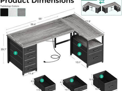 Coleshome L-Shaped Desk