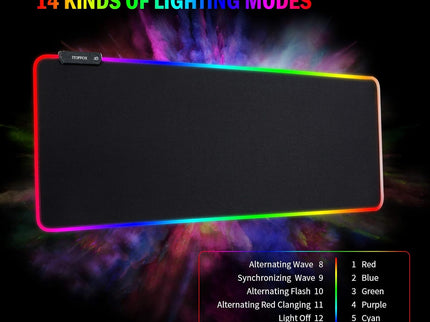 RGB Gaming Mouse Pad – Large Extended, 800×300×4 mm (31.5×11.8×0.16 in)