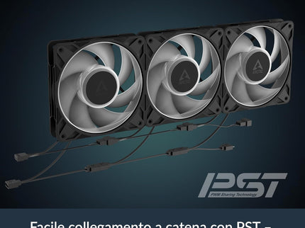 ARCTIC P12 Pro A-RGB 120mm PWM Fan – 600–3000 RPM, 5V Digital RGB, Fluid Dynamic Bearing, 4-Pin – Black