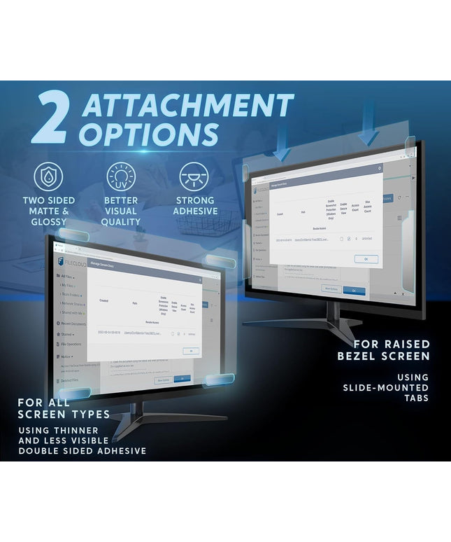 2-Pack 27" Removable Anti-Glare Blue Light Screen Protector