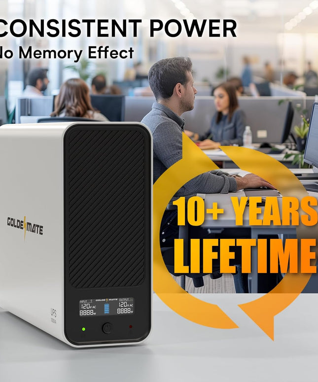 1000VA/800W Lithium UPS Battery Backup