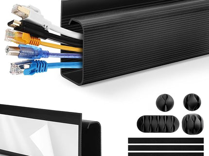 ZhiYo Under Desk Cable Management – 31.5" (2×15.8") J-Channel