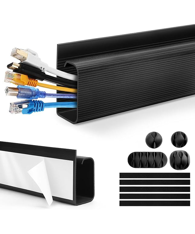 ZhiYo Under Desk Cable Management – 31.5" (2×15.8") J-Channel