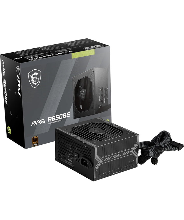 MSI MAG A650BE, Semi-Modular Compact 650W ATX Power Supply