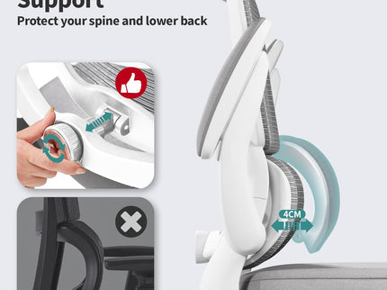 Ergonomic Office Chair – Mesh, High Back, Wheels – Grey