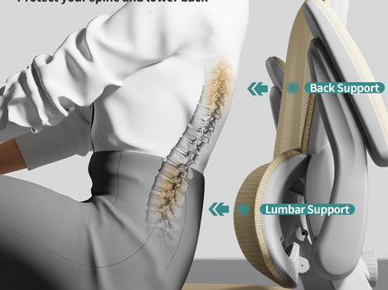 TRALT Ergonomic Office Chair – Mesh, High Back, Wheels – Beige