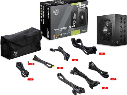MSI MAG A850GL PCIE5, Fully Modular Compact Gaming 850W Power Supply