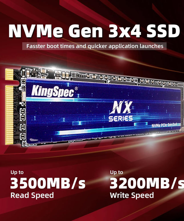 KingSpec NX Series 1TB Gen3x4 NVMe M.2 SSD