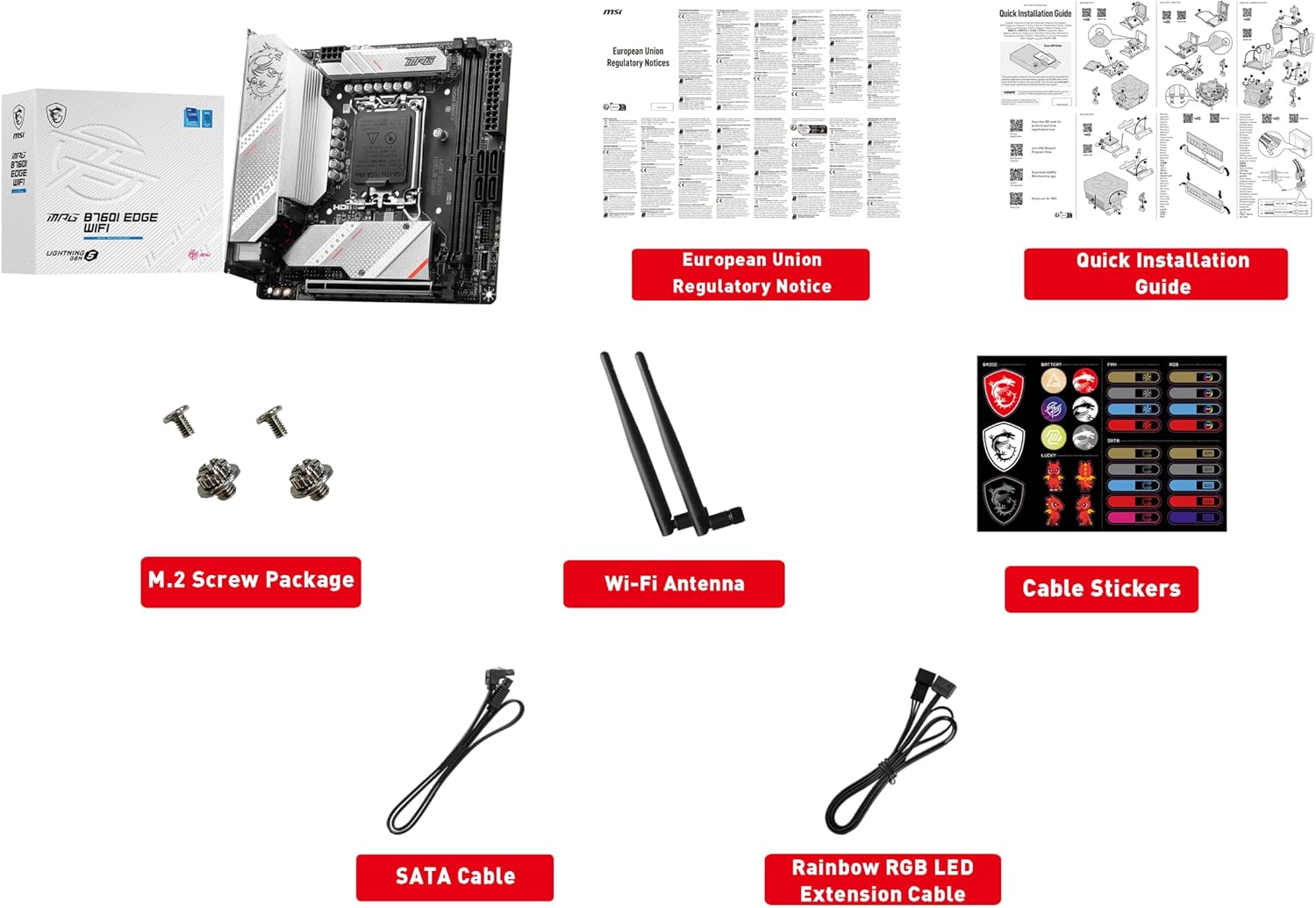 MSI MPG B760I Edge WiFi Gaming Motherboard (Supports 12th/13th/14th Gen Intel Processors, LGA 1700, DDR5, PCIe 5.0, M.2, 2.5Gbps LAN, USB 3.2 Gen2, HDMI/DP, Wi-Fi 6E, Bluetooth 5.3, Mini-ITX)