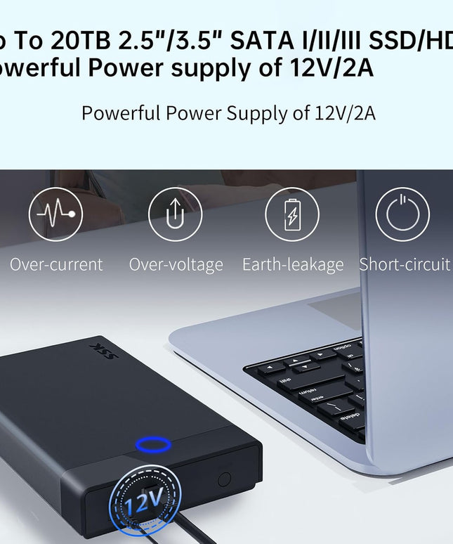 SSK 3.5 External Hard Drive Enclosure USB 3.0