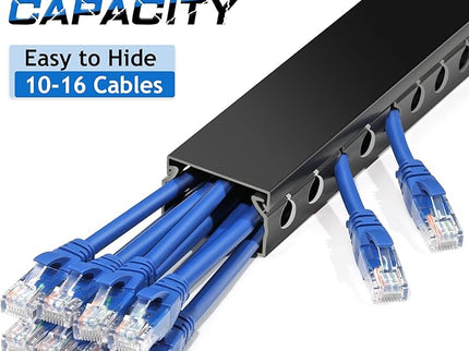 ZhiYo Cable Raceway – 156" (4×39") PVC Under Desk Cord Organizer