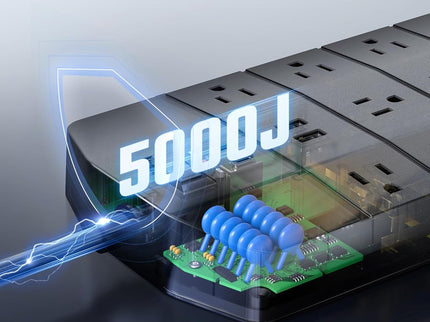 Power Strip,SUPERDANNY 5000 Joules Surge Protector