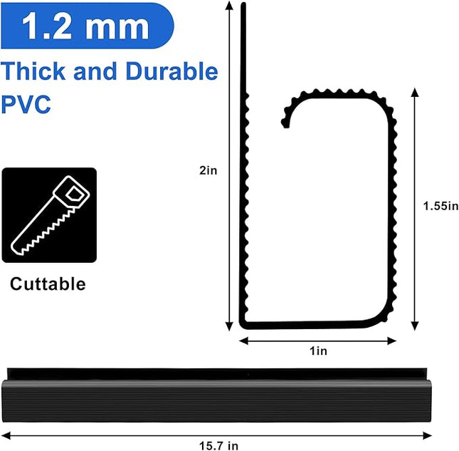 ZhiYo Under Desk Cable Management – 94.5" (6×15.8") J-Channel,