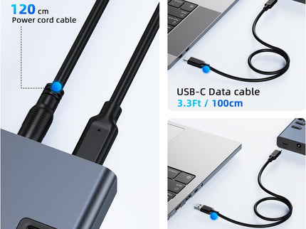 Powered USB Hub 10Gbps, 17 Ports 96W USB 3.2 Hub