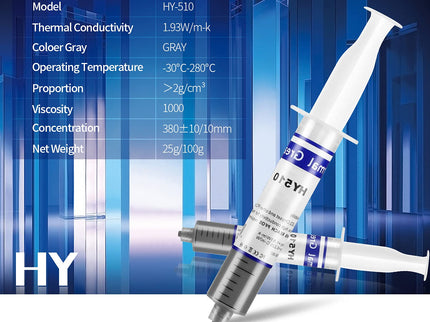 HY-510-100 g (25 g × 4) – Non-Conductive Silicone Thermal Paste for CPU