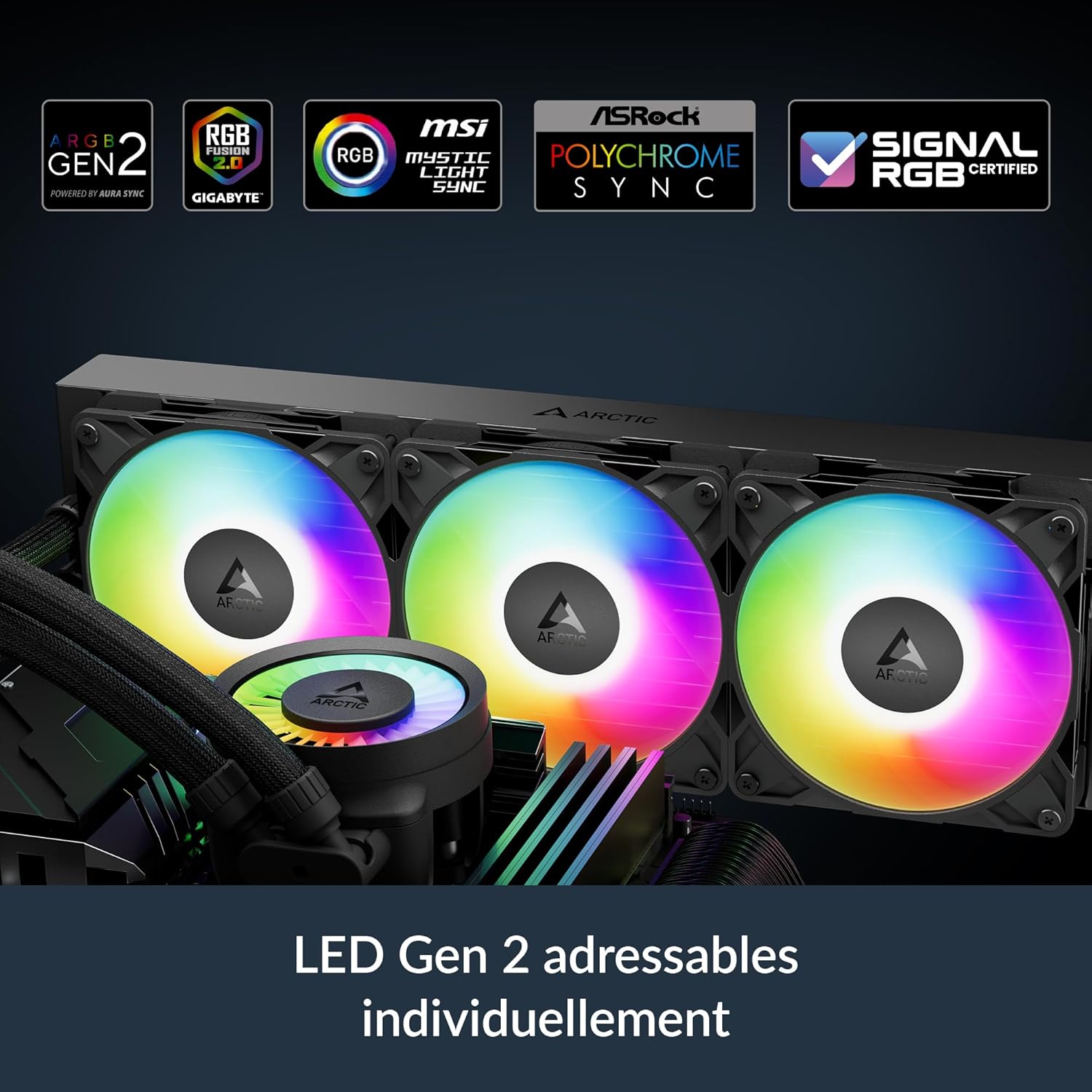 ARCTIC Liquid Freezer III Pro 360 A-RGB AIO CPU Liquid Cooler – 120mm Fans, 38mm Radiator, VRM Fan, AM5/AM4 & LGA1851/1700 – Black
