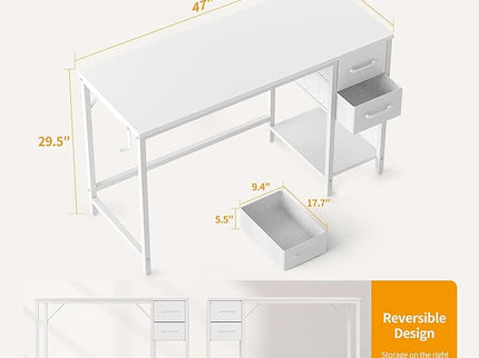 CubiCubi Computer Desk with 2 Drawers