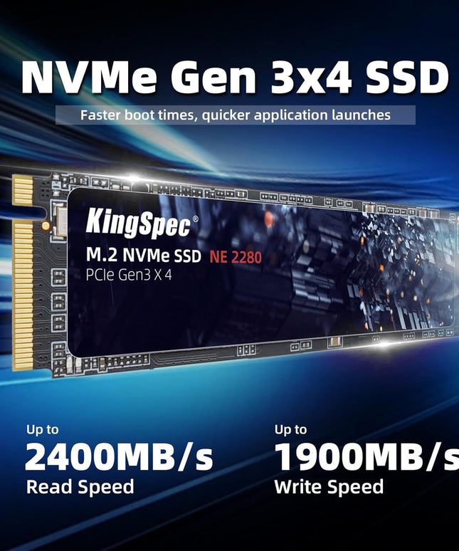 KingSpec SSD 512GB, M.2 NVMe Gen3x4 SSD