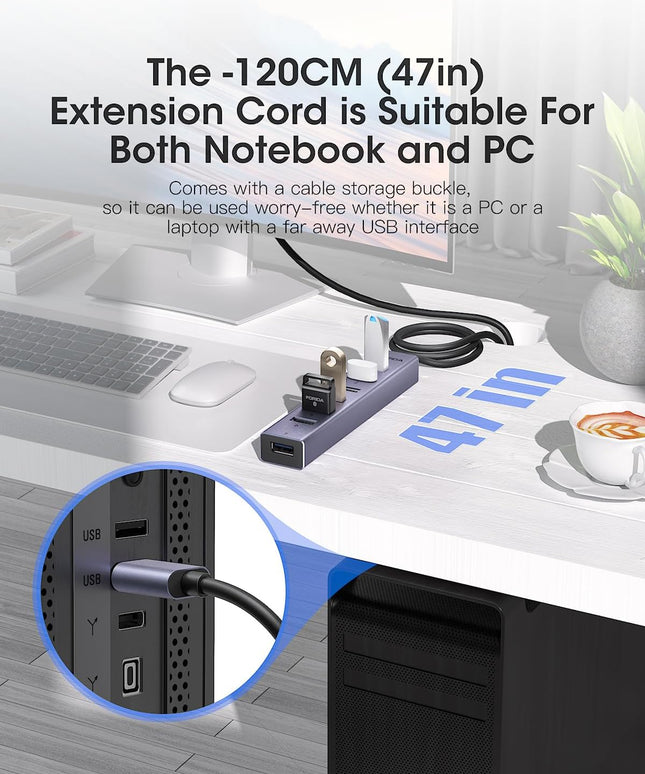FORIDA USB to USB Hub Long Cable