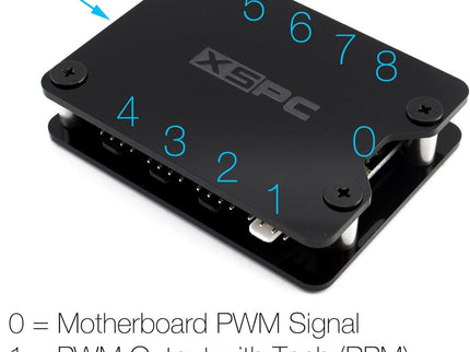 XSPC 8-Way PWM Splitter Hub V2, Black