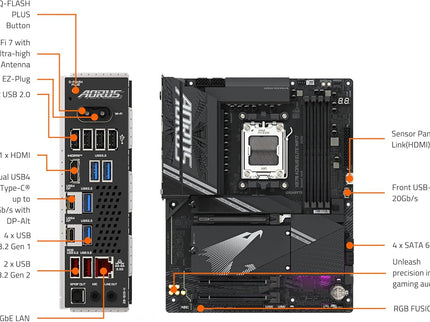 GIGABYTE X870 AORUS Elite WIFI7 AMD AM5 LGA 1718 Motherboard