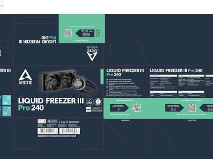 ARCTIC Liquid Freezer III Pro 240 AIO CPU Liquid Cooler – 240mm, 38mm Radiator, VRM Fan, AM5/AM4 & LGA1851/1700 – Black