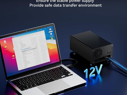 Aluminum Dual Bay Hard Drive Enclosure with Cooling Fan